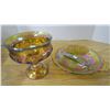 Image 1 : Carnival glass dish & Candy Dish