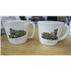 Image 3 : 4 Coffe mugs with trains painted - 1950 's