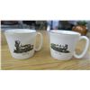 Image 4 : 4 Coffe mugs with trains painted - 1950 's