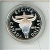 Image 1 : 1982 Regina Centennial Silver Dollar. Popular Bison Skull. Proof with Ultra Heavy Cameo. Housed in i