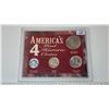 Image 1 : America’s 4 Most Historic Coins. Includes 1943 Lincoln Steel Cent, 1936 Buffalo Nickel, Bicentennial