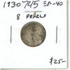 Image 1 : 1930 Silver 10 Cents. EF-40 with all 8 pearls showing.