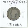 Image 1 : 1899 Victorian Silver 25 Cents. Good.