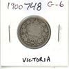 Image 1 : 1900 Victorian Silver 25 Cents. G-6.