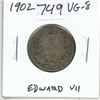 Image 1 : 1902 Silver 25 Cents. The first issue of King Edward VII. VG-8.