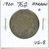 Image 1 : 1920 Narrow 0 silver 50 Cents. VG-8.