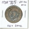 Image 1 : 1938 Silver 50 Cents. Key Date. Mintage of 192,018. EF-40. Nice.