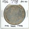 Image 1 : 1936 Silver Dollar. One Year Type. Mintage of 306,100. EF-40. Nice.