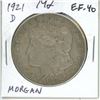 Image 1 : U.S. 1921D Morgan Silver Dollar. Denver Mint. EF-40.