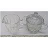 Image 1 : Glass creamer cup and sugar bowl
