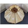 Image 2 : Vintage, Beautiful stained glass style, ceiling light - Beige & Black accents - 1ft 6" W x 1ft 1" H 