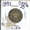 Image 3 : Lot of CDN $0.25 coins; 1872, 1892, 1902 -silver