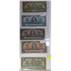 Image 1 : Lot of 1937 K.G. Bills; $1, $2, $5, $10, $20 (5)