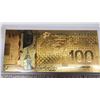 Image 2 : 2011 Replica Canadian $100 bill, 24k Gold Plated