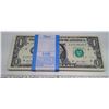 Image 1 : U.S. $1 bills; Series 2013 UNC., Sequence # and original bank band (100)