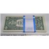 Image 2 : U.S. $1 bills; Series 2013 UNC., Sequence # and original bank band (100)