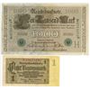 Image 1 : 1910 German 1000 Mark bill & 1937 German 1 Rentenmark bill