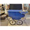 Image 1 : Vintage Baby Carriage; blue, one wheel broken
