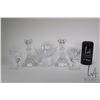 Image 1 : Selection of signed Waterford crystal including a pair of 6 1/4" candlesticks, a footed bowl and two