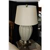 Image 2 : Pair of modern glazed pottery table lamps with shades. Note: Not available for shipping. Local picku