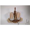 Image 2 : Antique Beardslee Art Deco flashmount ceiling fixture with double glass shades, all original, circa 