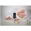 Image 1 : Three pieces of Moorcroft Magnolia glazed pottery including 5" lidded dresser jar, 10" charger and a