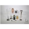 Image 1 : Two Birks sterling bottomed glass bud vases, a Prelude International sterling bud vase, sterling mus