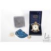 Image 1 : Small tray of gents collectibles including cases Grants of Dalvey Scotland Voyageur clock with in fi