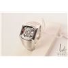 Image 1 : Gents 14kt white gold and .55ct round brilliant cut white diamond ring, size 10.25. Retail replaceme