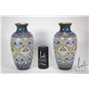 Image 1 : Pair of antique Doulton Lambeth glazed stoneware and vases, both initialled by artist, 11" in height