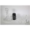 Image 1 : Signed Waterford crystal Lismore ship's decanter and three signed Waterford Alana tumblers