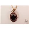 Image 2 : Bohemian garnet cluster pendant and 16" gold neck chain, both marked 333 (8kt) and a Bohemian garnet