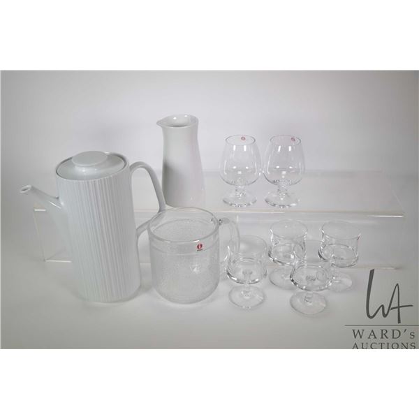 Selection of Ittala glassware including four matching and two non-matching aperitif glasses, a 50cl 