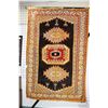Image 1 : Handwoven vintage berber Moroccan "Taknakht" rug with multiple borders, chocolate background, triple