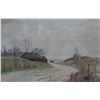 Image 2 : Antique watercolour in carved oak frame of a coastal farming scene, signed by artist Louis Kinney Ha