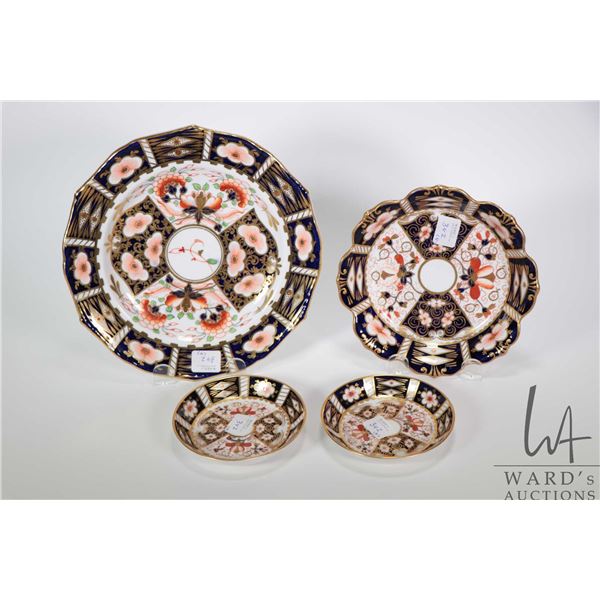 Four pieces of Royal Crown Derby Imari 2451 including two nut dishes, scalloped edge bon bon dish an