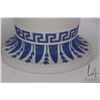 Image 2 : Rare reverse coloured Wedgwood Jasperware footed trumpet vase with glazed interior and cobalt applic