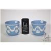 Image 1 : Pair of small Wedgwood Jasperware jardinieres, each 5" in diameter and 4 1/4" tall