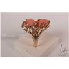 Image 2 : Ladies 14kt yellow gold, coral or coral like gemstone, ring sized 5