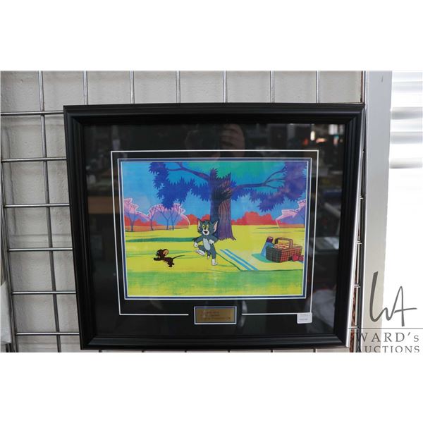 Tom and Jerry hand painted original production cel, 16" X 18 1/2" overall dimensions including frame