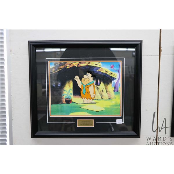 The Flintstones hand painted original production cel, 16" X 18 1/2" overall dimensions including fra