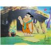 Image 2 : The Flintstones hand painted original production cel, 16" X 18 1/2" overall dimensions including fra