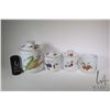 Image 1 : Four pieces of Royal Worcester Evesham Gold fine porcelain including 9" lidded canister, two 6 1/2" 