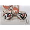 Image 2 : Four pieces of Acoma Pueblo pottery including to miniature 1 3/4" pots, initialled by artist V.L and