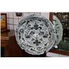 Image 1 : Two Oriental 16" glazed pottery chargers including fishbowl with koi and waterlily and Mandarin Duck