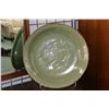 Image 2 : Two Oriental 16" glazed pottery chargers including fishbowl with koi and waterlily and Mandarin Duck