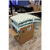 Image 1 : Selection of Hampton Bay chair cushions including four chairs, two loungers and two cushions