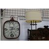 Image 1 : Large decor "Central Station New York" metal wall clock 26" X 17 1/2" and a brush brass modern table