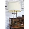 Image 2 : Large decor "Central Station New York" metal wall clock 26" X 17 1/2" and a brush brass modern table
