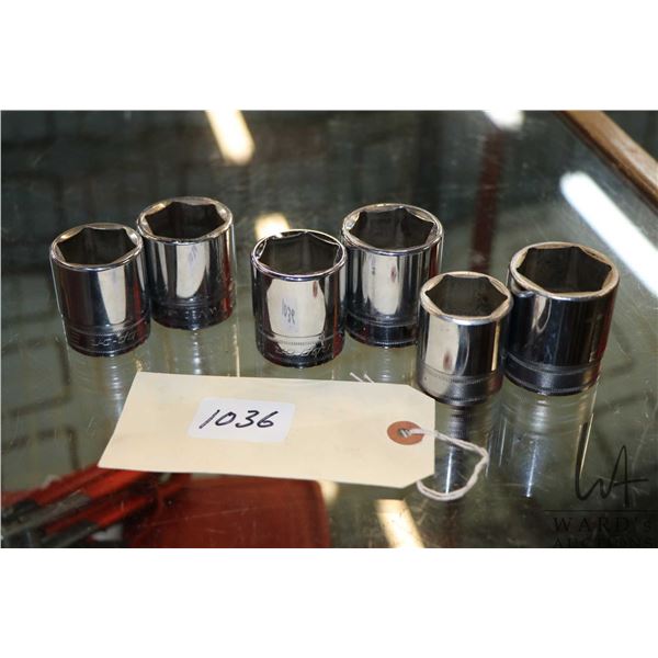 Snap-On 1/2" drive shallow metric sockets inlcuding 27, 28, 29, 30, 31 and 32, six in total